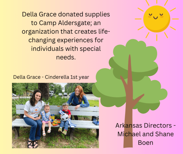 Della Grace donated supplies to Camp Aldersgate; an organization that creates life-changing experiences for individuals with special needs.